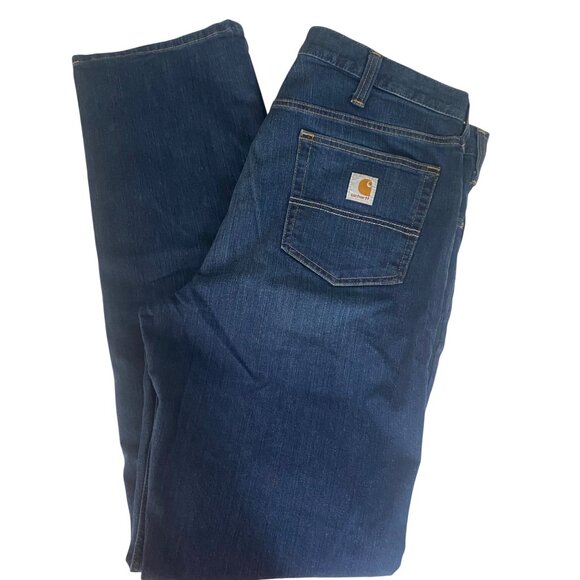 Carhartt Mens Rugged Flex Relaxed Fit Straight Leg Jeans 38x36 Blue Denim NWOT - Picture 1 of 10